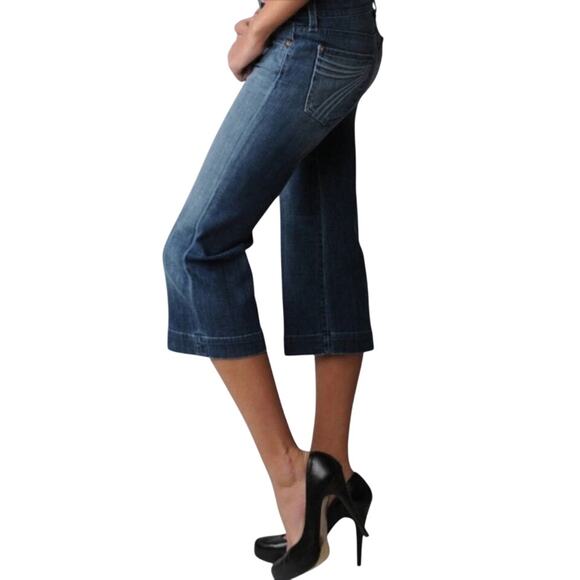 7 For All Mankind Dojo Cropped Denim Jeans Size 29 (Marked Damaged) - Picture 1 of 12